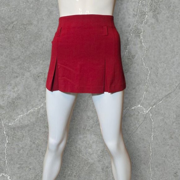 Pleated Red Mini Skirt COPPER KEY sz3 - Picture 4 of 5